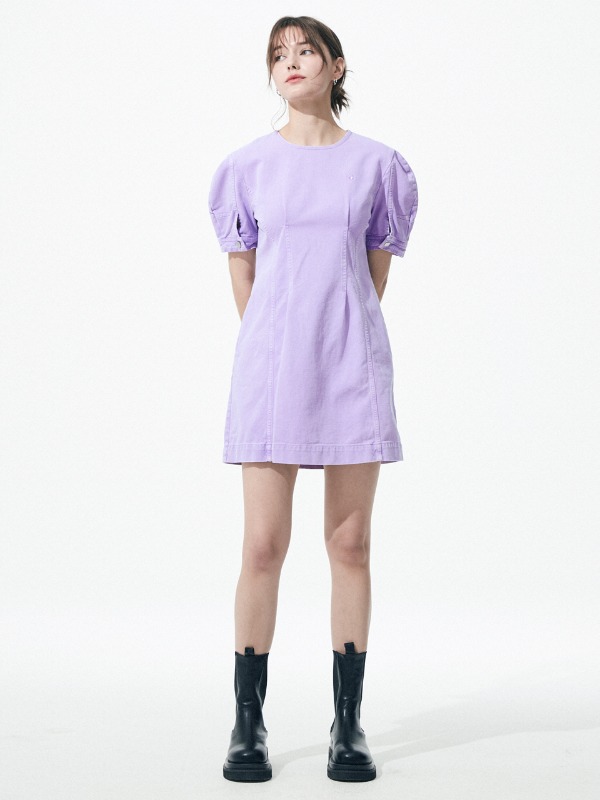 [4/5 예약배송][앨리스펑크 착용][4차 추가입고] Denim Mini Dress [Purple]