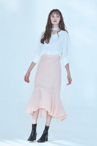 [20SS] Linen Peplum Skirt [Pink]