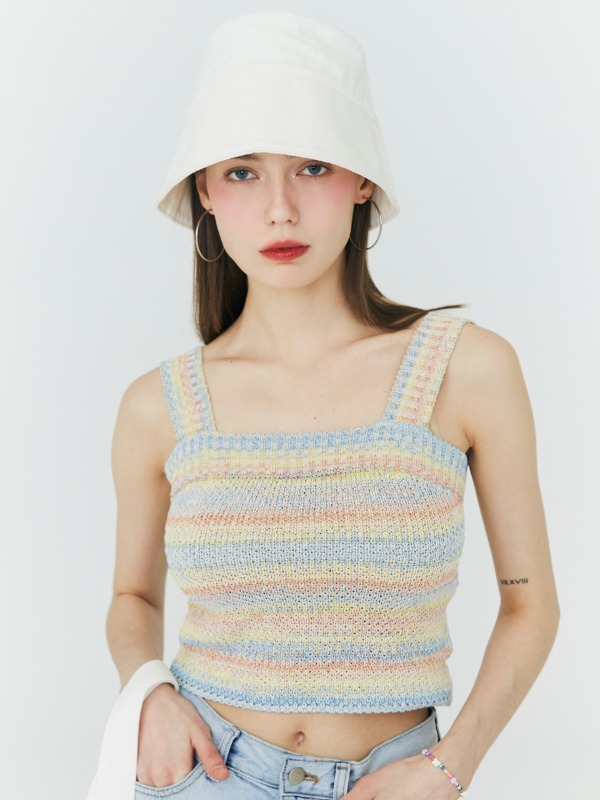 [소녀시대 써니 착용] Crochet Knit Sleeveless Top