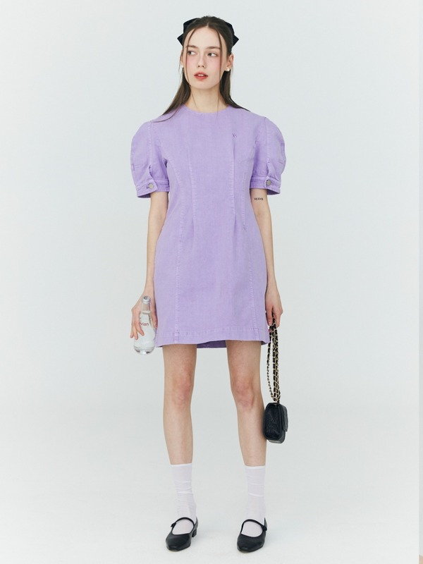 [앨리스펑크 착용][즉시출고]] Denim Mini Dress [Purple]